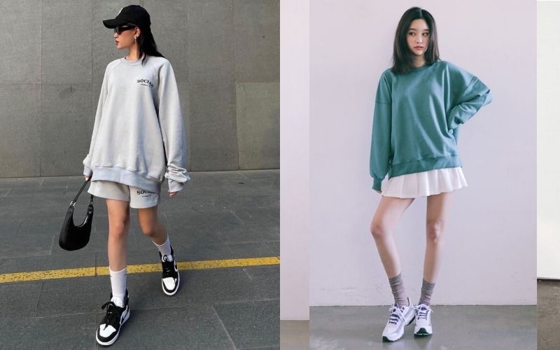 Một chiếc áo hoodie không mũ sẽ linh hoạt hơn trong việc phối đồ