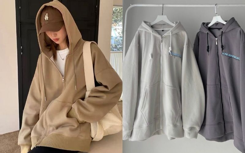 Chiếc áo khoác hoodie nữ form rộng mang lại một vẻ ngoài "chất"