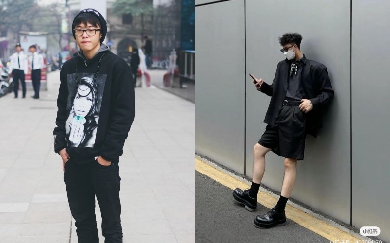 Bạn lưu ý không cài cúc áo sơ mi để lộ phần hoodie bên trong