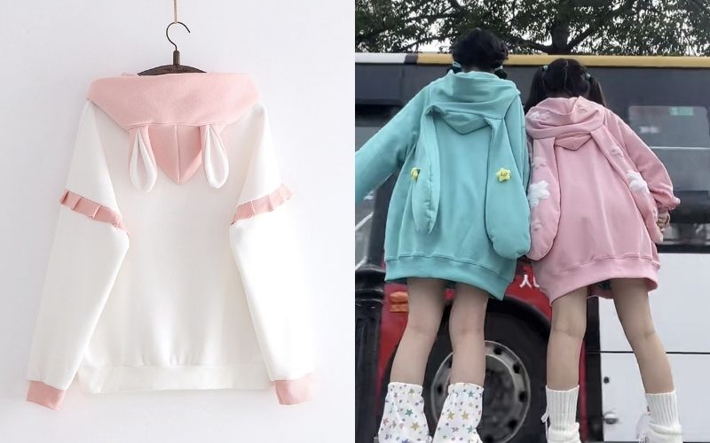 Một tập thể cùng diện áo hoodie tai thỏ sẽ tạo ra hiệu ứng đẹp mắt