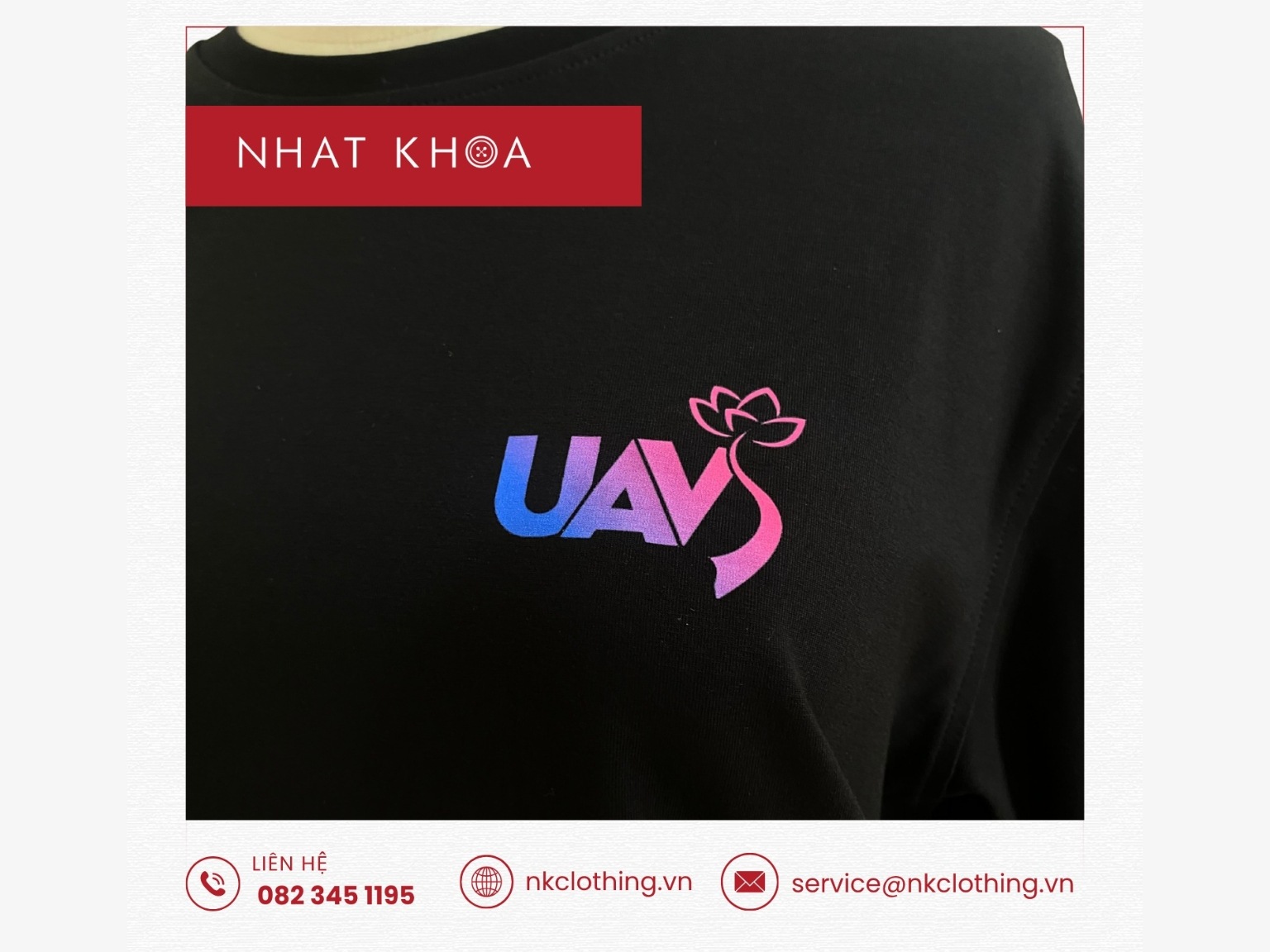 Logo đồng phục UAVS chuyển sắc từ xanh sang hồng, vừa hiện đại vừa mang nét truyền thống