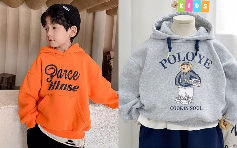 Áo hoodie trẻ em có thể dễ dàng kết hợp với hầu hết các loại trang phục