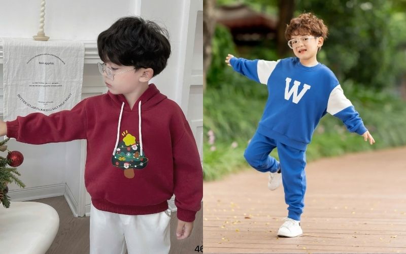 Áo hoodie trẻ em thường có kết cấu vải dày dặn và đường may chắc chắn