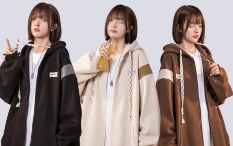 Chất liệu vải quyết định form dáng của áo hoodie khóa kéo