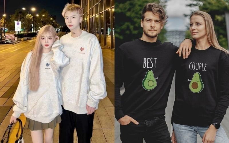 Áo sweatshirt cặp có tên gọi chính xác là sweatshirt