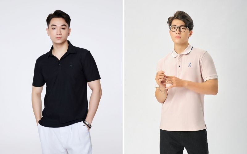 Áo polo màu Melange được dệt từ nhiều sợi có sắc độ khác nhau