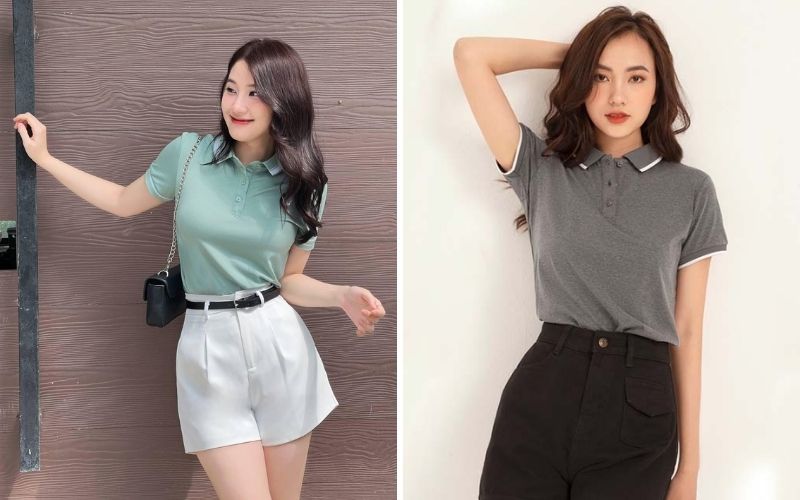 Một chiếc áo thun polo nữ màu nhẹ nhàn giúp bạn tự tin