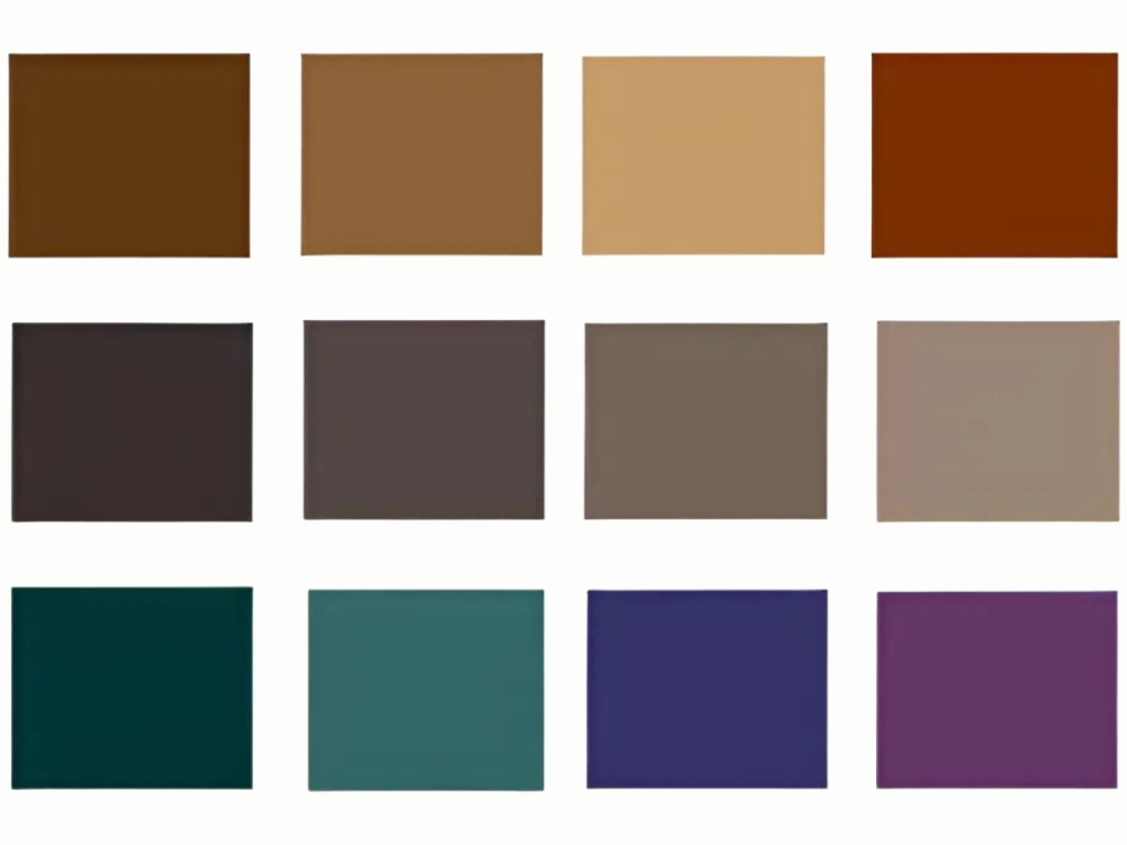 Bảng màu trầm phù hợp cho cách phối màu quần áo nữ công sở phong cách sang trọng