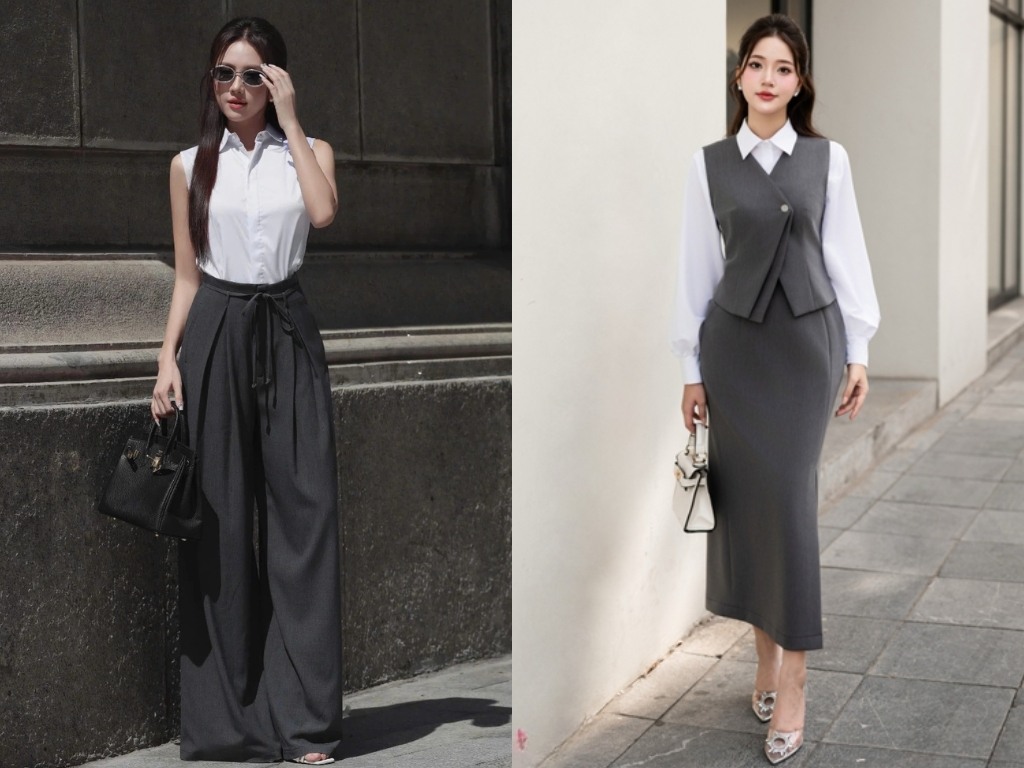 Cách phối màu quần áo nữ công sở bằng cách kết hợp các màu trung tính