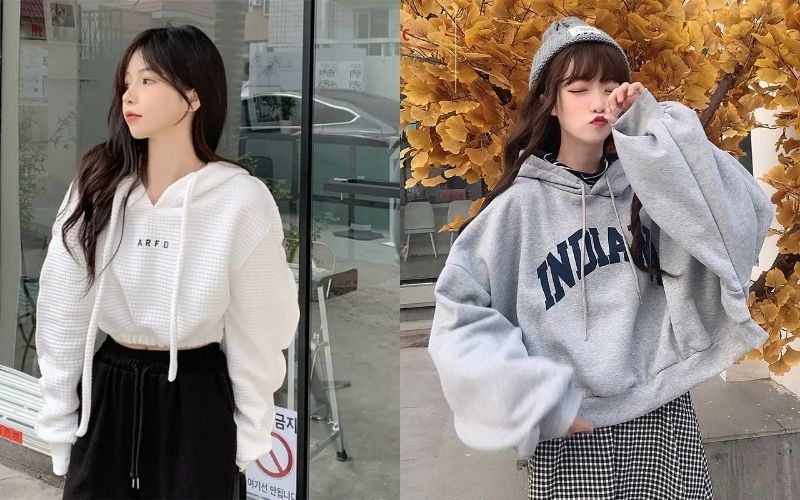 Croptop lại là điểm sáng trong danh sách các mẫu áo hoodie nữ đẹp