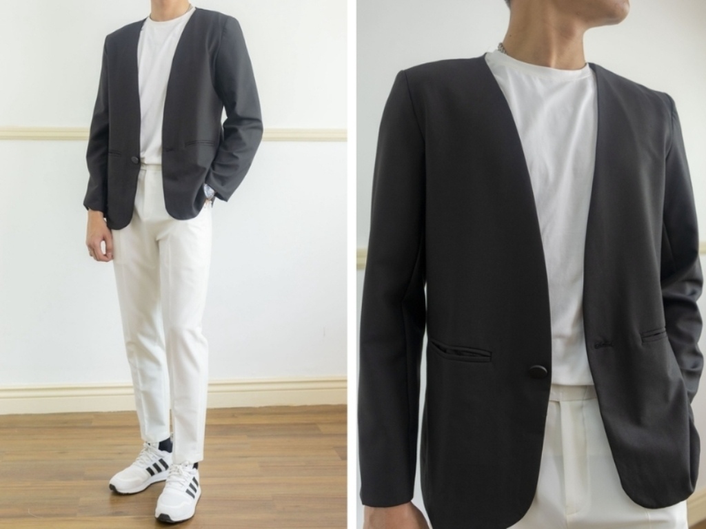 Phong cách công sở hiện đại có thiết kế tối giản như áo vest không ve
