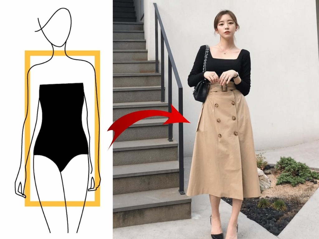 Các mẫu thời trang công sở đẹp dành cho dáng người hình chữ nhật