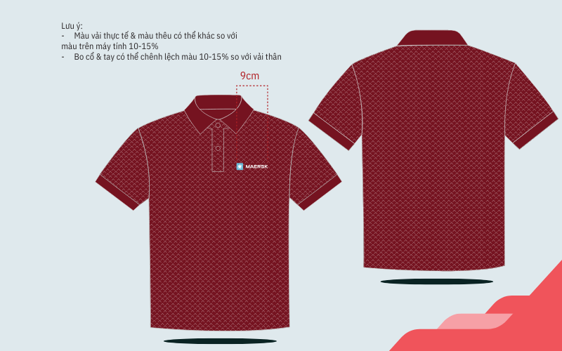 Mockup áo polo Maersk mẫu 1