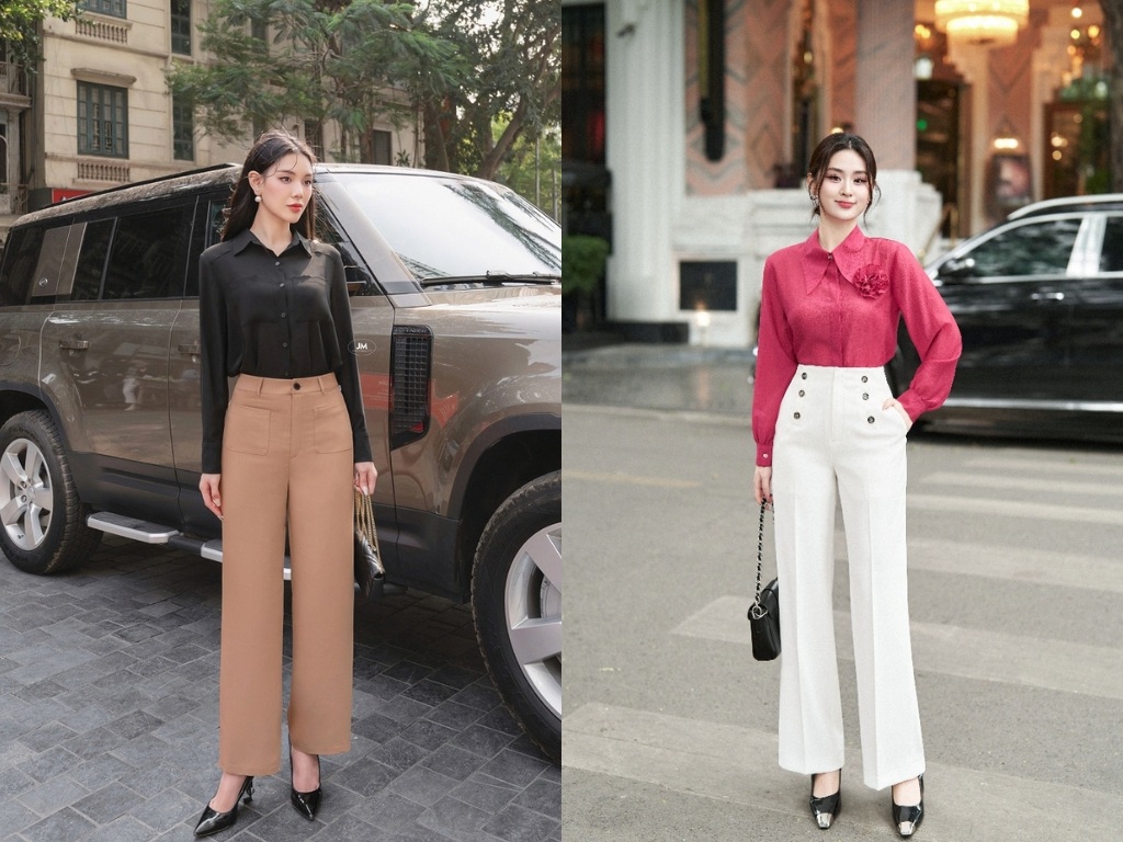 Bạn nên chọn quần âu công sở nữ có độ dài vừa phải để không che mất giày