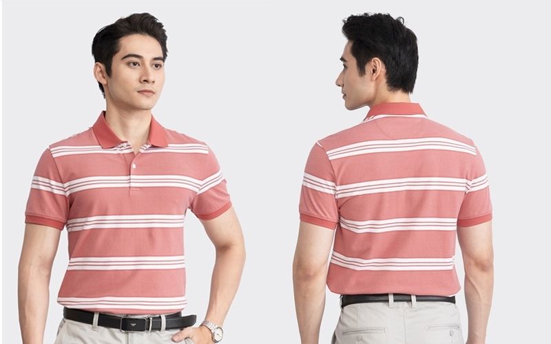 Chiếc áo polo đồng phục màu hồng pastel tạo hình ảnh chuyên nghiệp