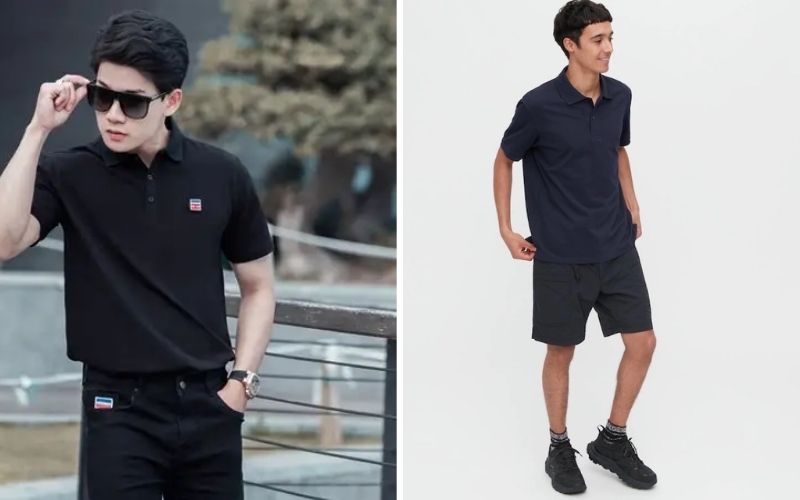 Bạn có thể phối áo polo nam đen với quần đen