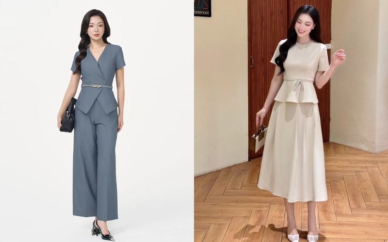 Áo thắt eo công sở giúp tạo hiệu ứng thị giác cho vòng eo thon gọn