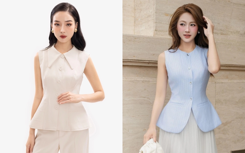 Áo peplum sát nách có thiết kế trẻ trung và năng động