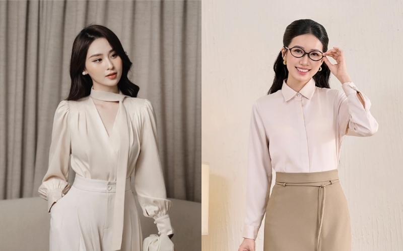 Bạn nên chọn kiểu áo sơ mi lụa nữ công sở phù hợp với vóc dáng