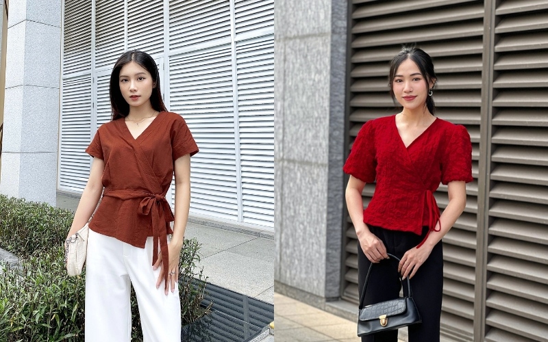 Áo vạt chéo là mang lại vẻ ngoài hiện đại và sành điệu cho người mặc