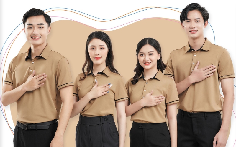 Áo polo đồng phục là kiểu áo công sở mang phong cách năng động, trẻ trung