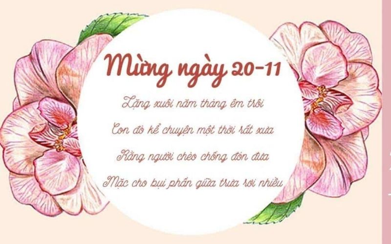 Một lời chúc 20 11 cho cô giáo mầm non in lên áo cho bạn tham khảo