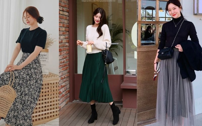 Boots cao gót là "chân ái" khi đi cùng chân váy dài