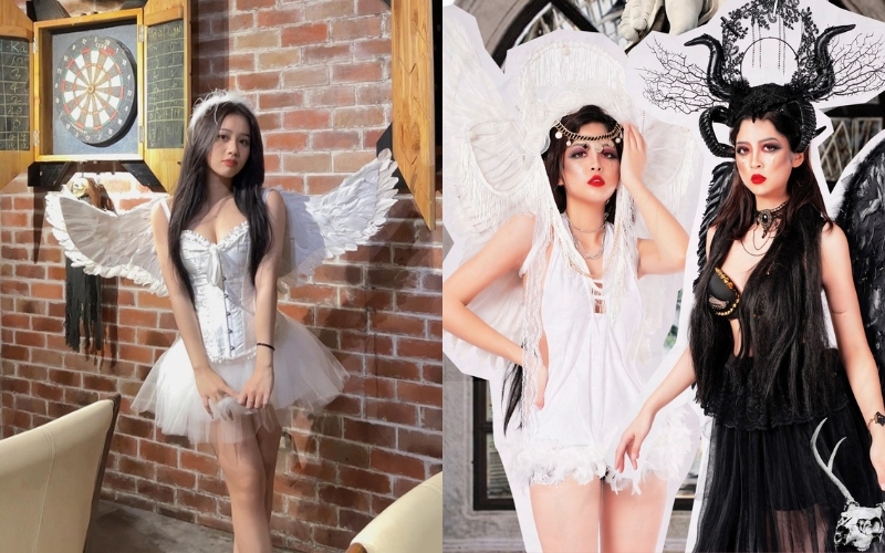 Trang phục halloween cho nữ theo concept thiên thần và ác quỷ