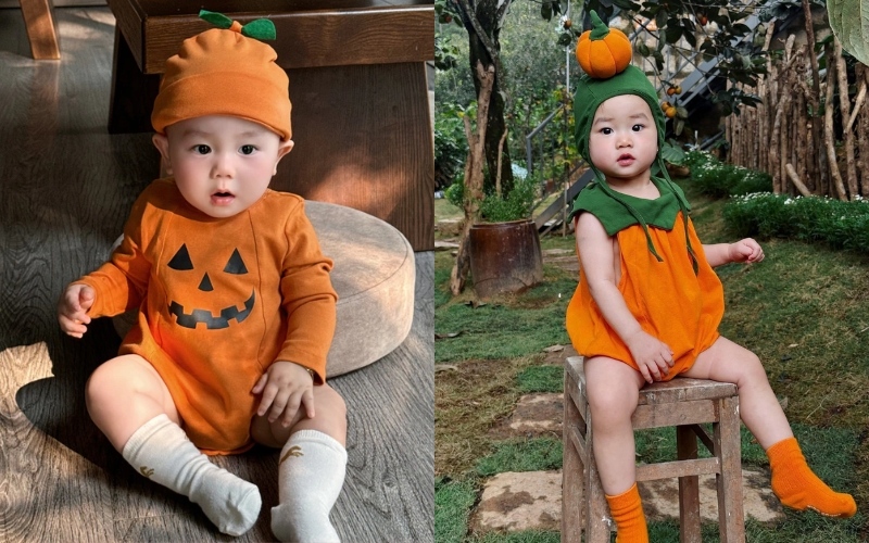 Bộ trang phục halloween cho bé hóa trang thành quả bí ngô cực kỳ đáng yêu