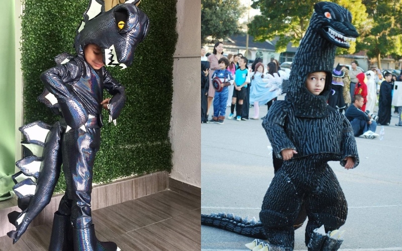 Bộ trang phục halloween cho bé trai hóa trang thành quái vật Godzilla 