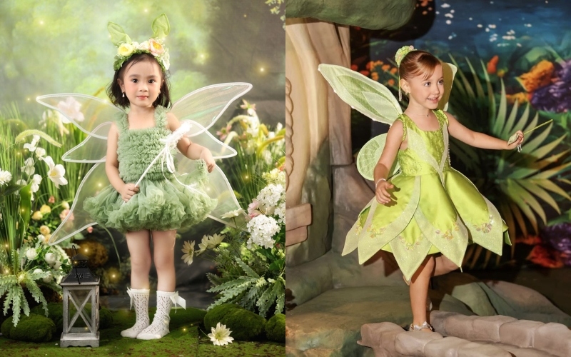 Bộ trang phục halloween bé gái hóa trang thành tiên nữ Tinker siêu xinh