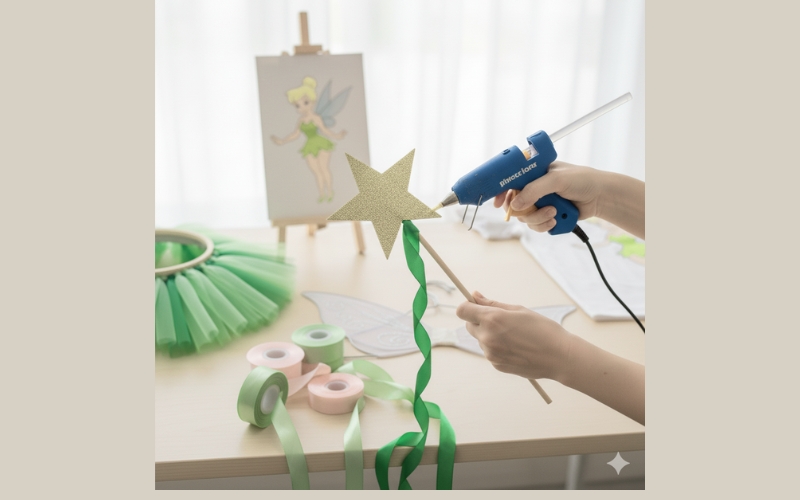 Cách làm cây đũa phép để hoàn thiện bộ trang phục halloween cho bé gái