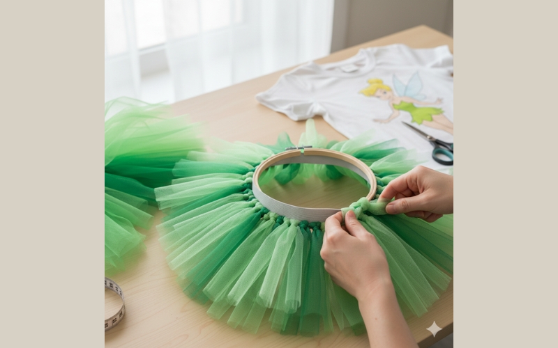 Cách làm chân váy voan bằng kỹ thuật thắt nút