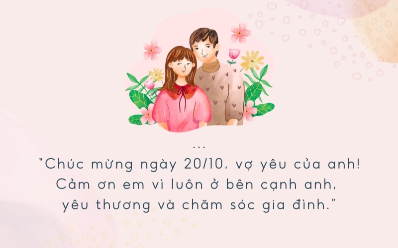 Lời chúc vợ 20 10 mang tình nghĩa sâu đậm