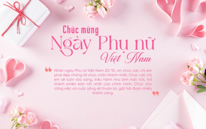 Mẫu hình ảnh kèm lời chúc 20 10 đầy ý nghĩa