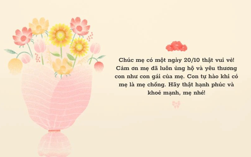Lời chúc 20 10 cho mẹ chồng ở xa