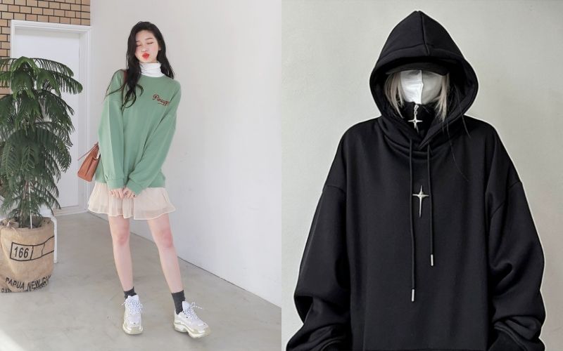 Chiếc áo cổ cao ôm sát mặc bên trong hoodie sẽ giúp bạn giữ ấm tuyệt đối