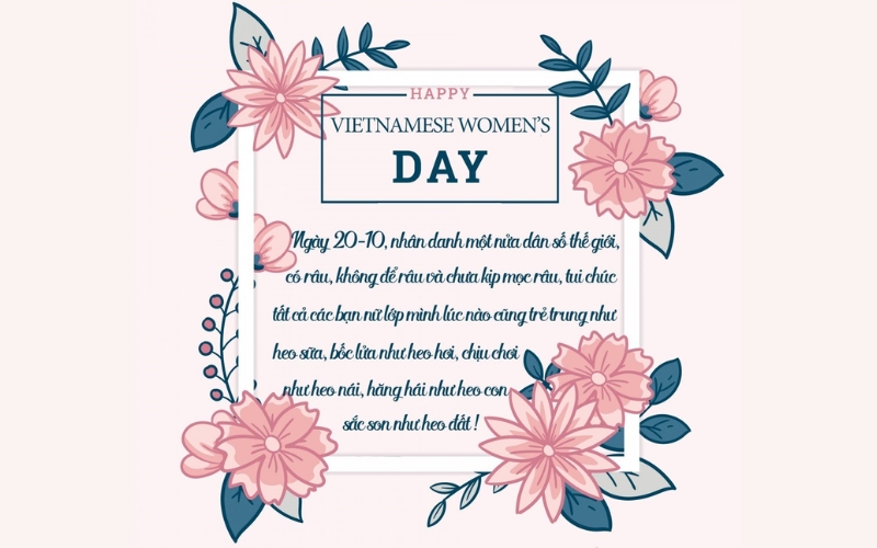 Lời chúc mừng 20 10 dành cho các bạn nữ trong lớp