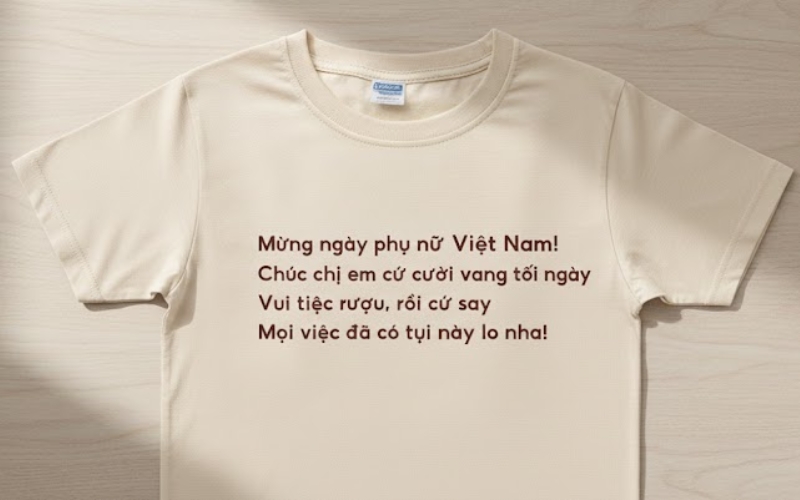 Một chiếc áo thun in những vần thơ ý nghĩa sẽ là món quà 20 10 đầy độc đáo
