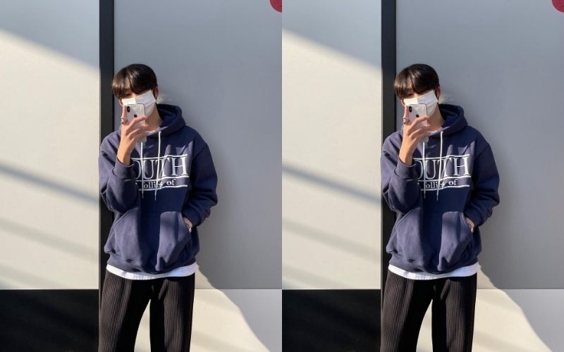 Bạn hãy thử dùng hoodie phối cùng quần đen