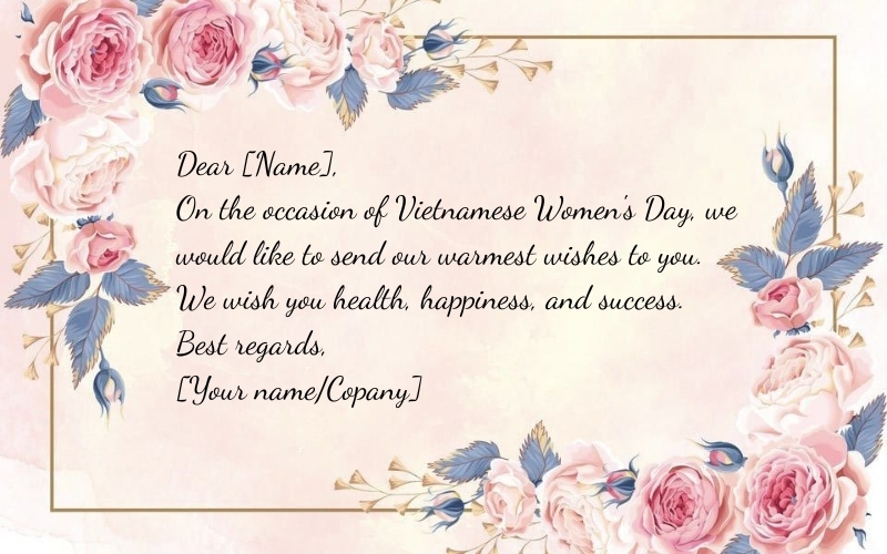 Mẫu thiệp ngày 20 10 tiếng Anh cho đối tác