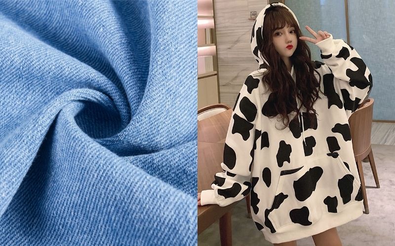 Chất liệu denim là "người bạn đồng hành" lý tưởng của áo hoodie bò sữa