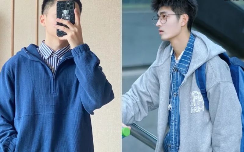 Hoodie quá dày sẽ khiến phần thân trên bị phồng lên quá mức