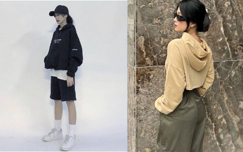 Phần mũ nằm sau gáy của áo hoodie có mũ tạo ra một hiệu ứng layer