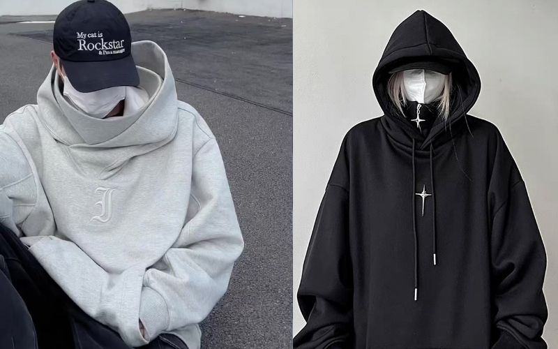 Chi tiết cổ cao ngay lập tức nâng tầm chiếc áo hoodie cổ lọ