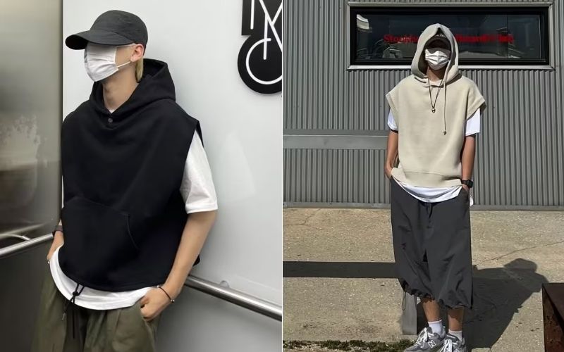 Bạn hãy áp dụng công thức: Áo hoodie cộc tay nam + Quần kaki