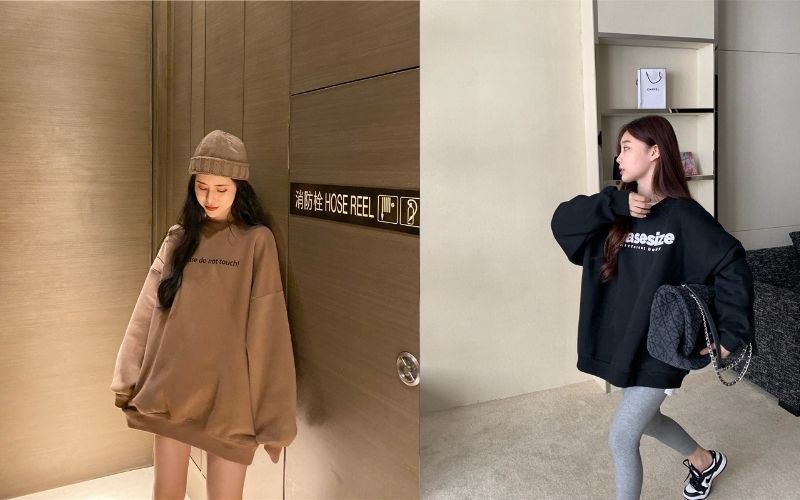 Chiếc cổ tròn gọn gàng giúp tổng thể trang phục trông "smart" thanh lịch