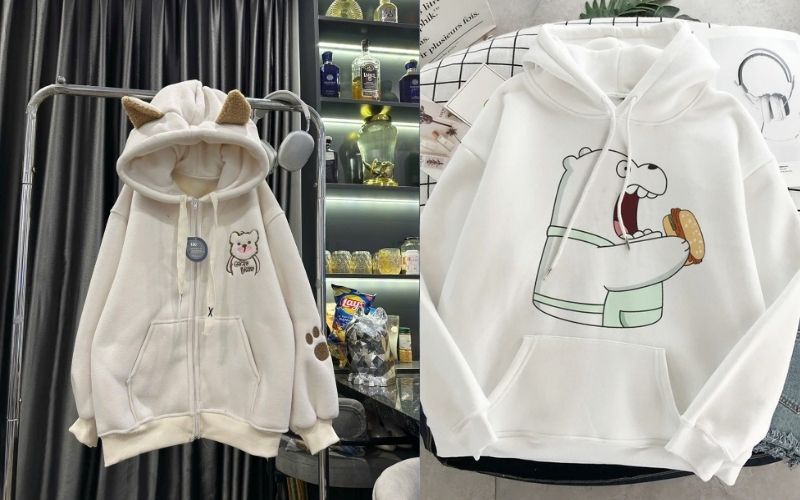 Mẫu áo hoodie gấu này đại diện cho sự tinh nghịch và tình bạn khăng khít
