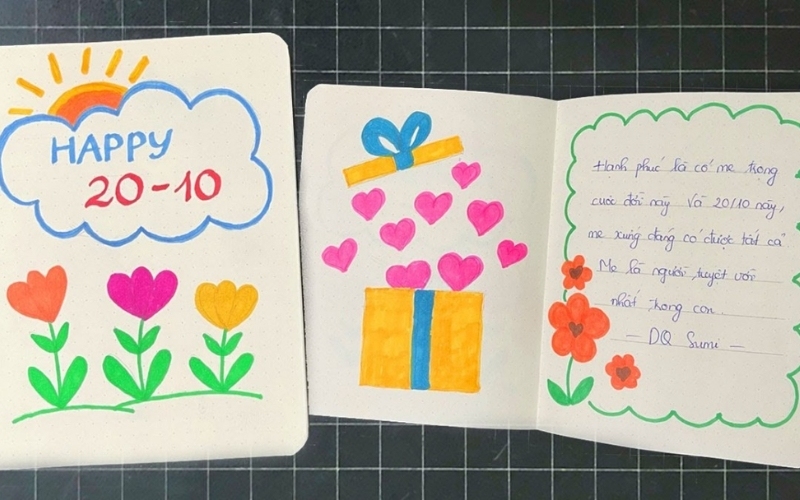 Thiệp viết tay là cách chúc 20 10 cho mẹ đầy ý nghĩa và chân thành