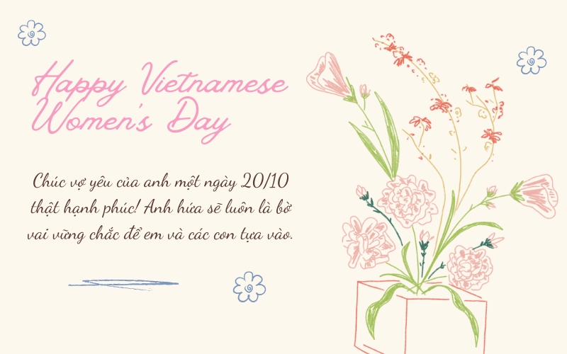 Lời chúc 20 10 cho vợ yêu tình cảm, sâu sắc